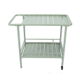 2-Tier Metal Serving Rolling Cart with Handle